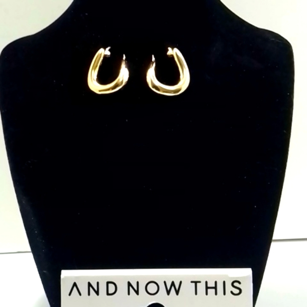And Now This 18k over Brass Hoop Earrings